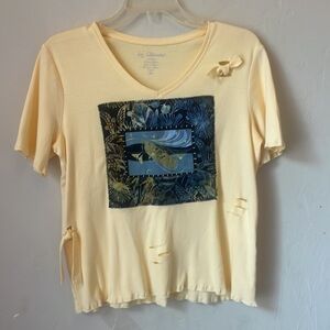 Handmade  Fishing Distressed Top!Size xl